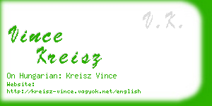 vince kreisz business card